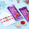 Om and Swastik Rakhis with Cadbury Chocolate Bars