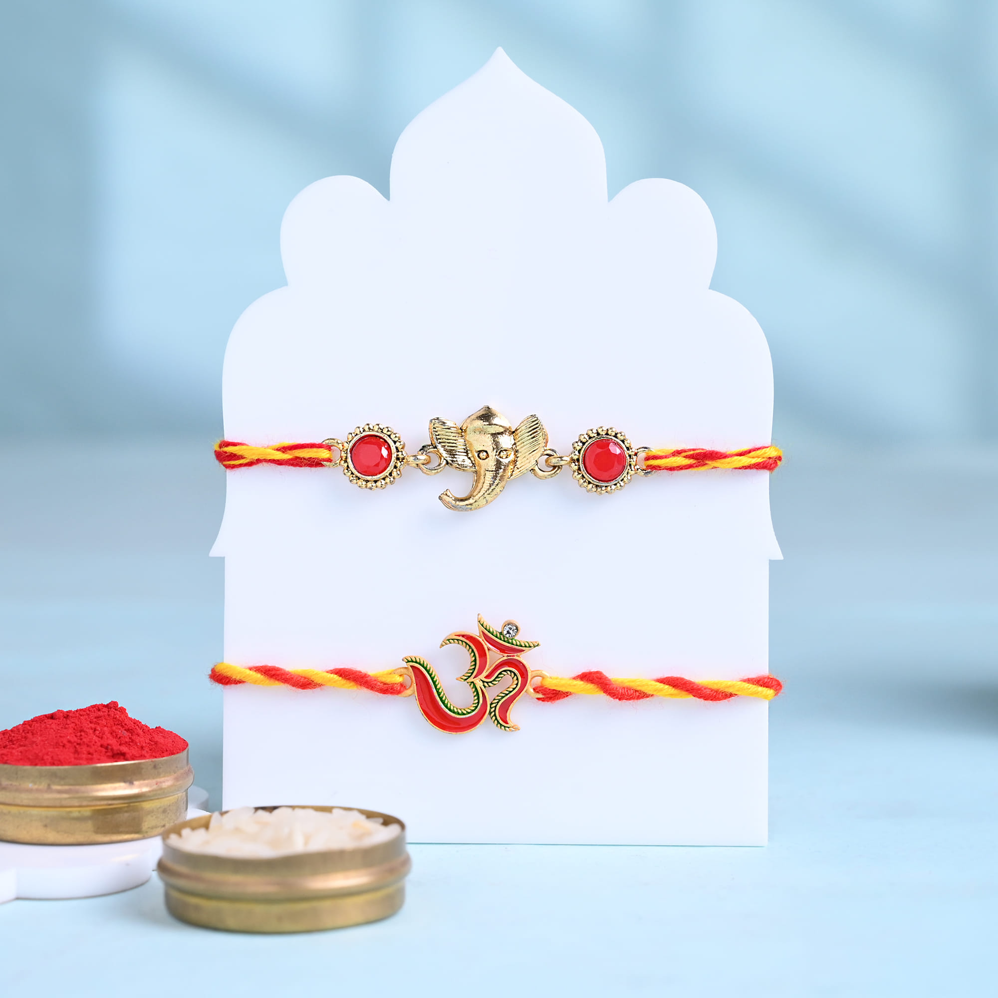 Om Rakhi N Ganesha Rakhi With Gourmet Snacks