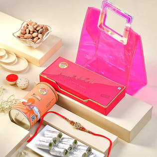 Om Rakhi N Nutty Sweets Hamper