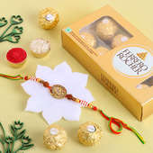 Om Rakhi With Ferrero Rocher Chocolates