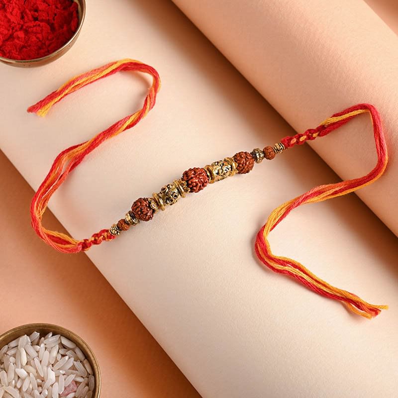 Send Om Rudhraksh Mauli Rakhi Online in India - Designer Rakhi