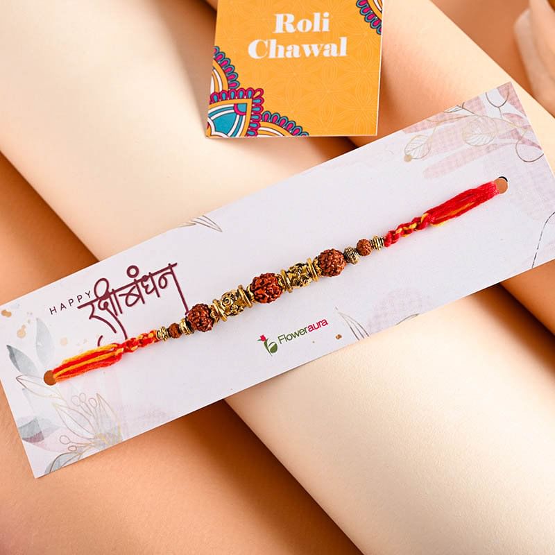 Order Om Rudhraksh Mauli Rakhi Online from FlowerAura - Designer Rakhi