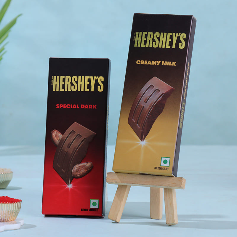 Om Rudraksha Rakhi Duo With Chocolate Bars