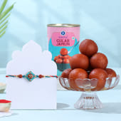 Om Rudraksha Rakhi With Gulab Jamun