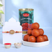 Om Rudraksha Rakhi With Gulab Jamun