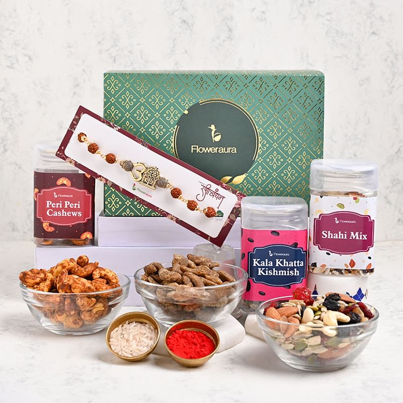 Fancy Rakhi for Brother - Meenakari Art Signature Box