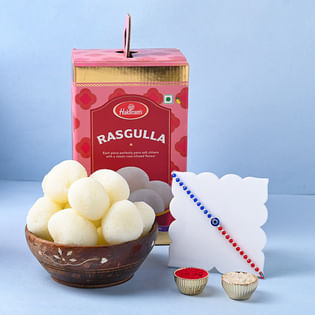 One Evil Eye Rakhi With Rasgullas