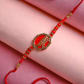 Veera Rakhi Online for Brother in Yellow & Red Color - Close View