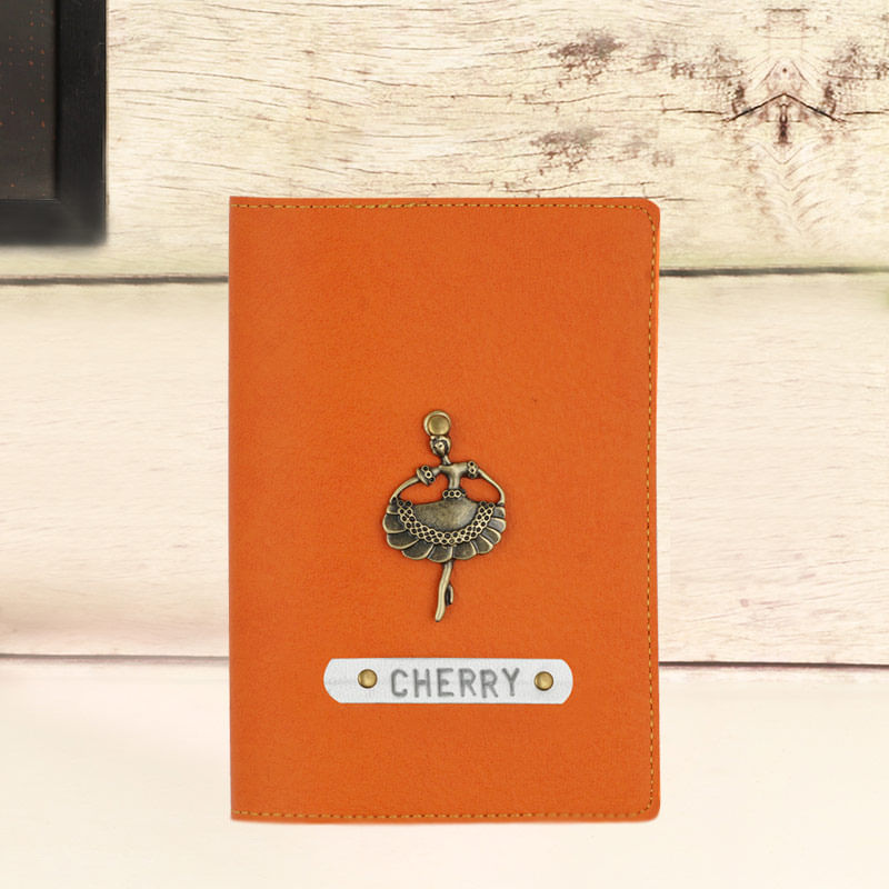 Personalised Passport Cover in Orange Color