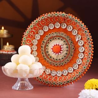 Orange Ritual Thali N Rasgulla Combo