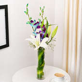 Buy Orchids And Lily Bouquet Online