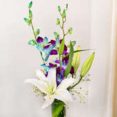 Orchids And Lily Bouquet - close view
