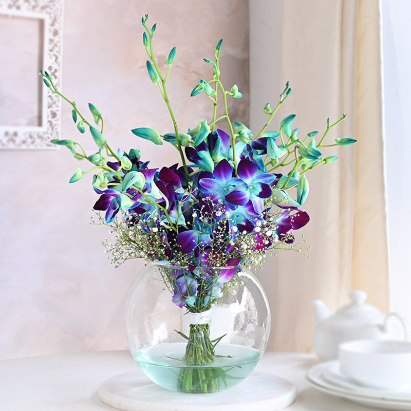 Shop Orchids Fish Bowl with Flowers Online