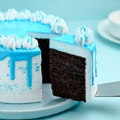 Blue Choco Cake - Sliced View