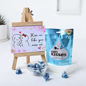 Choco N 5 Printed Cards With Wooden Stand For Valentines Day