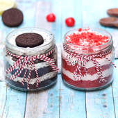 Oreo and Red Velvet Jar Cakes, Jar Cake Delivery