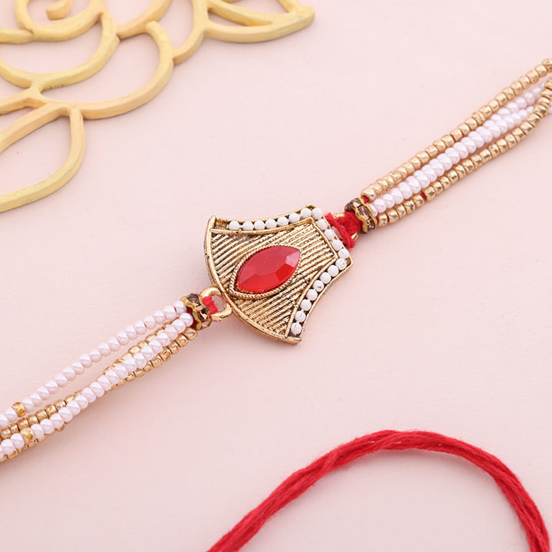 Ornamental Bejewelled Rakhi Set