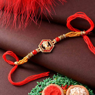 Ornamented Divine Ganesha Rakhi