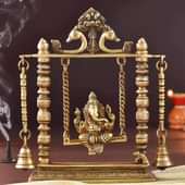 Ornate Ganesh Ji On Swing Idol