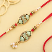 Ornate Leaf N Pearl Bhaiya Bhabhi Rakhis