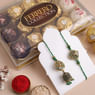 Ornate Peacock Bhaiya Bhabhi Rakhis With Chocolates