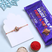Ornate Pearl Rakhi With Chocolate