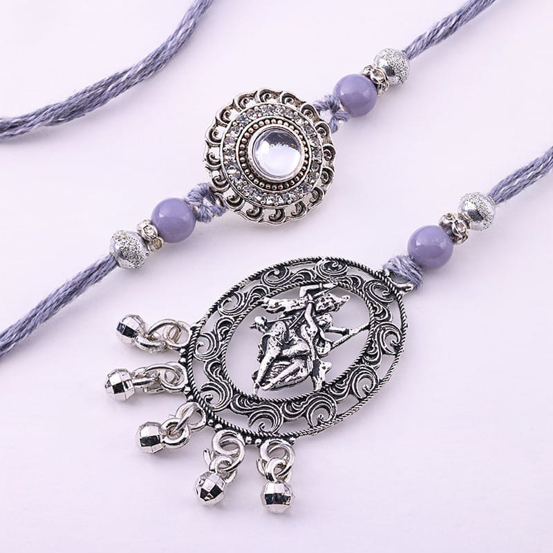 Ornate Radha Krishna Bhaiya Bhabhi Rakhi