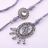 Ornate Radha Krishna Bhaiya Bhabhi Rakhi