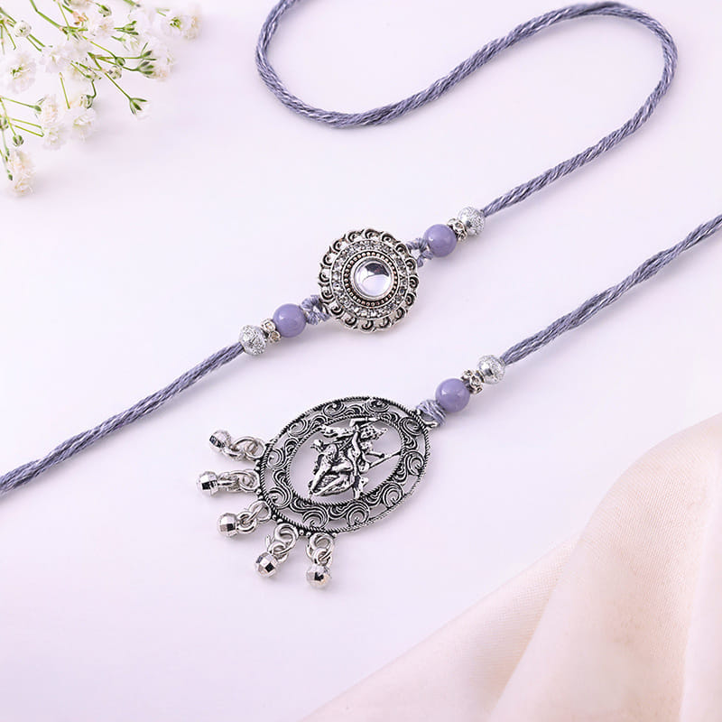 Ornate Radha Krishna Bhaiya Bhabhi Rakhi