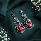 Oxidized Alloy Colorful Earrings