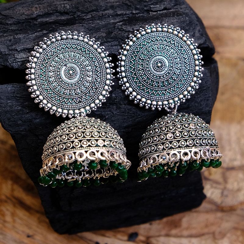 Oxidized Pearl Jhumkas - Gift to sister on rakhi
