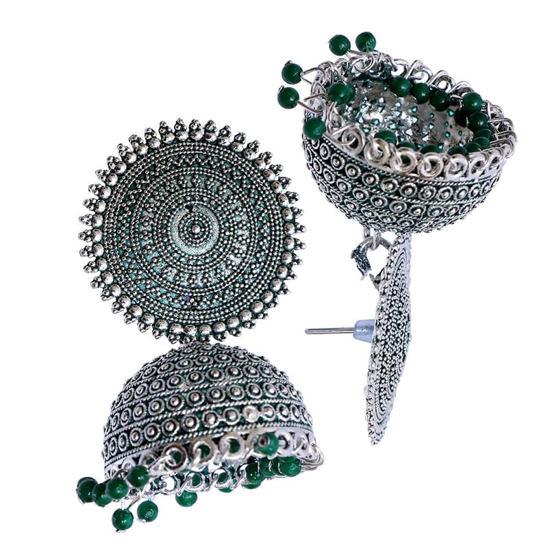 Oxidized Pearl Jhumkas 