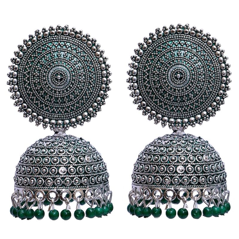 Oxidized Pearl Jhumkas 
