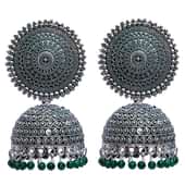 Oxidized Pearl Jhumkas 