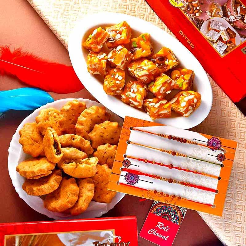 Pack Of 4 Rudrakha Rakhi Combo
