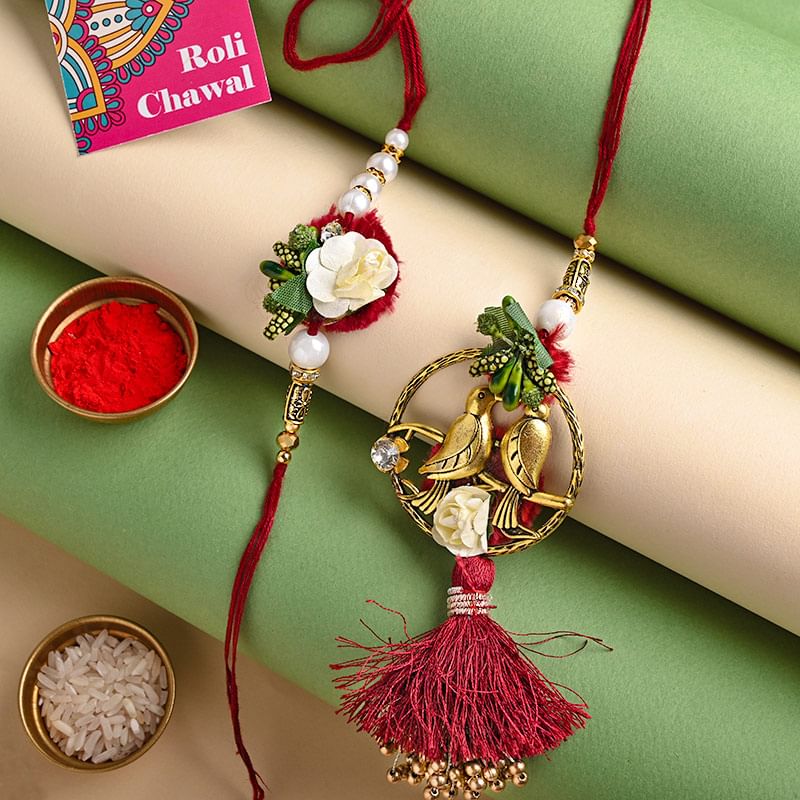 Send Panchi Rakhi N Lumba Rakhi Combo for Bhaiya Bhabhi Online - Lumba Rakhi