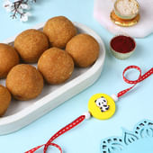 Panda Kids Rakhi With Besan Ladoo