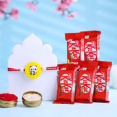 Panda Kids Rakhi With Five Kitkat Chocolates