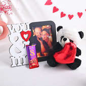 Personalised LED Photo Frame And Teddy Bear