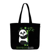 Panda Tote Bag: Bamboozled Panda Large Zipper Tote Bag