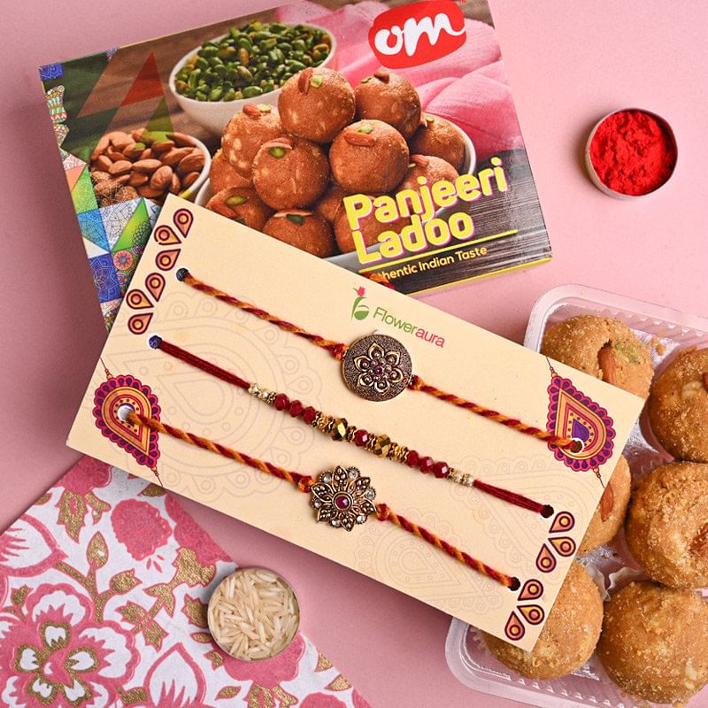 Panjeeri Laddo N Three Rakhis-UK