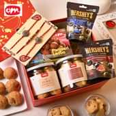 Send Panjiri Laddoo Cookies N Choco With Rakhi Trio for Brother Online