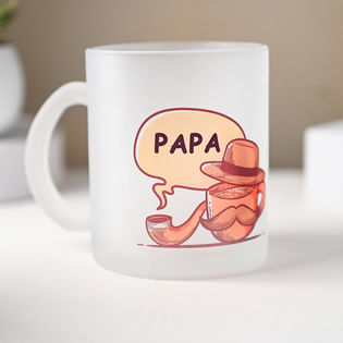 Papa Print Frosted Mug