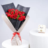 Passionate Red Roses N Chocolates