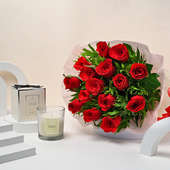 Passionate Roses And Aromatic Candle