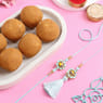Pastel Bhaiya Bhabhi Rakhi Set With Besan Laddoos