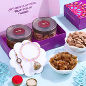 Pastel Bhaiya Bhabhi Rakhis N Almond Raisin Treats