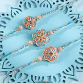 Pastel Bloom Rakhi Trio