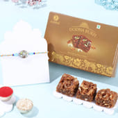 Pastel Filigree Rakhi With Dodha Burfi