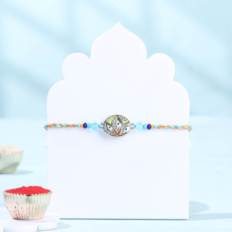 Pastel Filigree Rakhi With Dodha Burfi